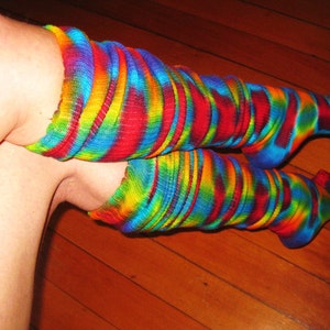Psychedelic Thigh High Socks Tie Dye Socks Dance Apparel - Etsy