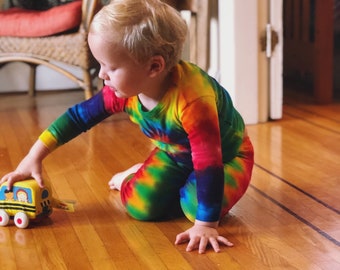 VENTE ! Pyjama arc-en-ciel - Pyjama effet tie-dye pour enfant - Pyjama bébé