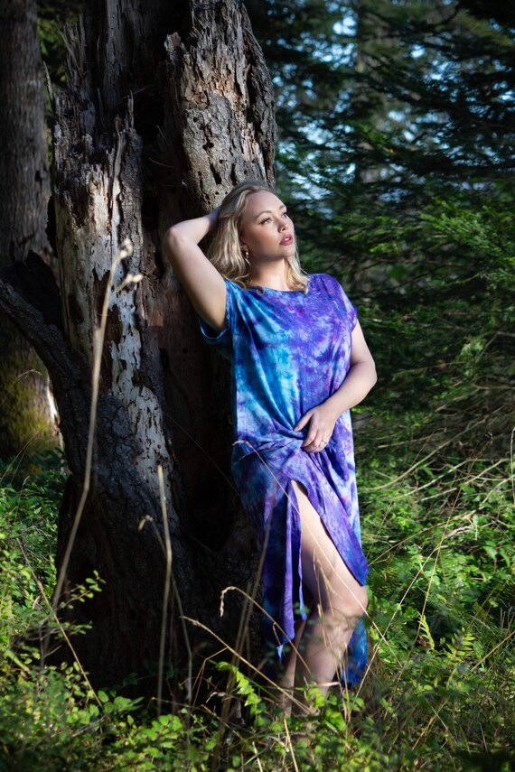 Blueberry Muumuu Dress Tie Dye Dress 