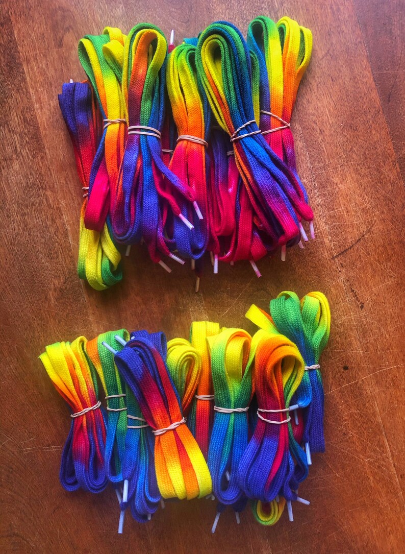 Rainbow Shoelaces Tie Dye Adult Kids Sizes High Tops | Etsy
