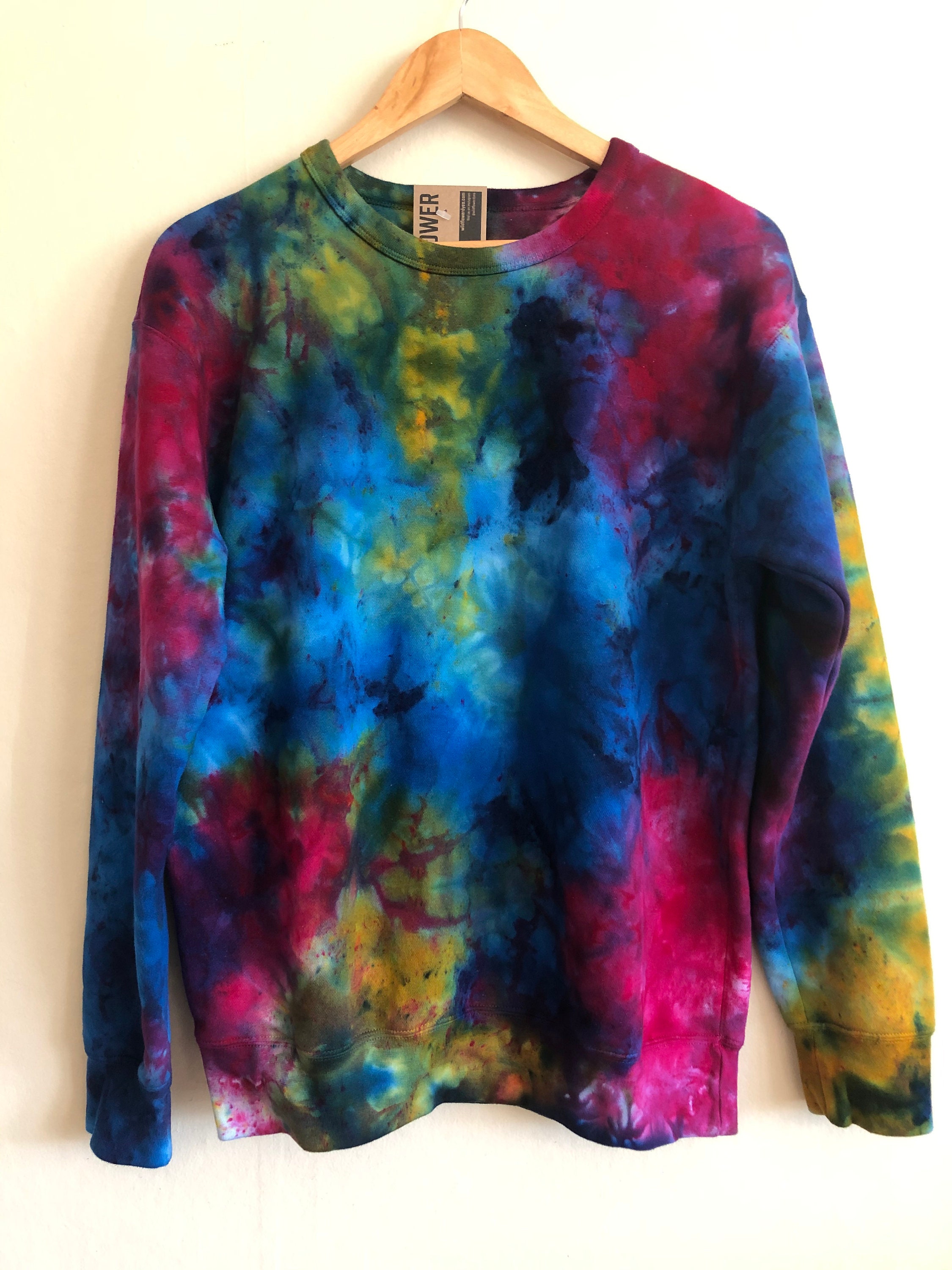 Crayon Sunset Tie Dye Sweatshirt Cozy Tye Dye Sweater Hand - Etsy