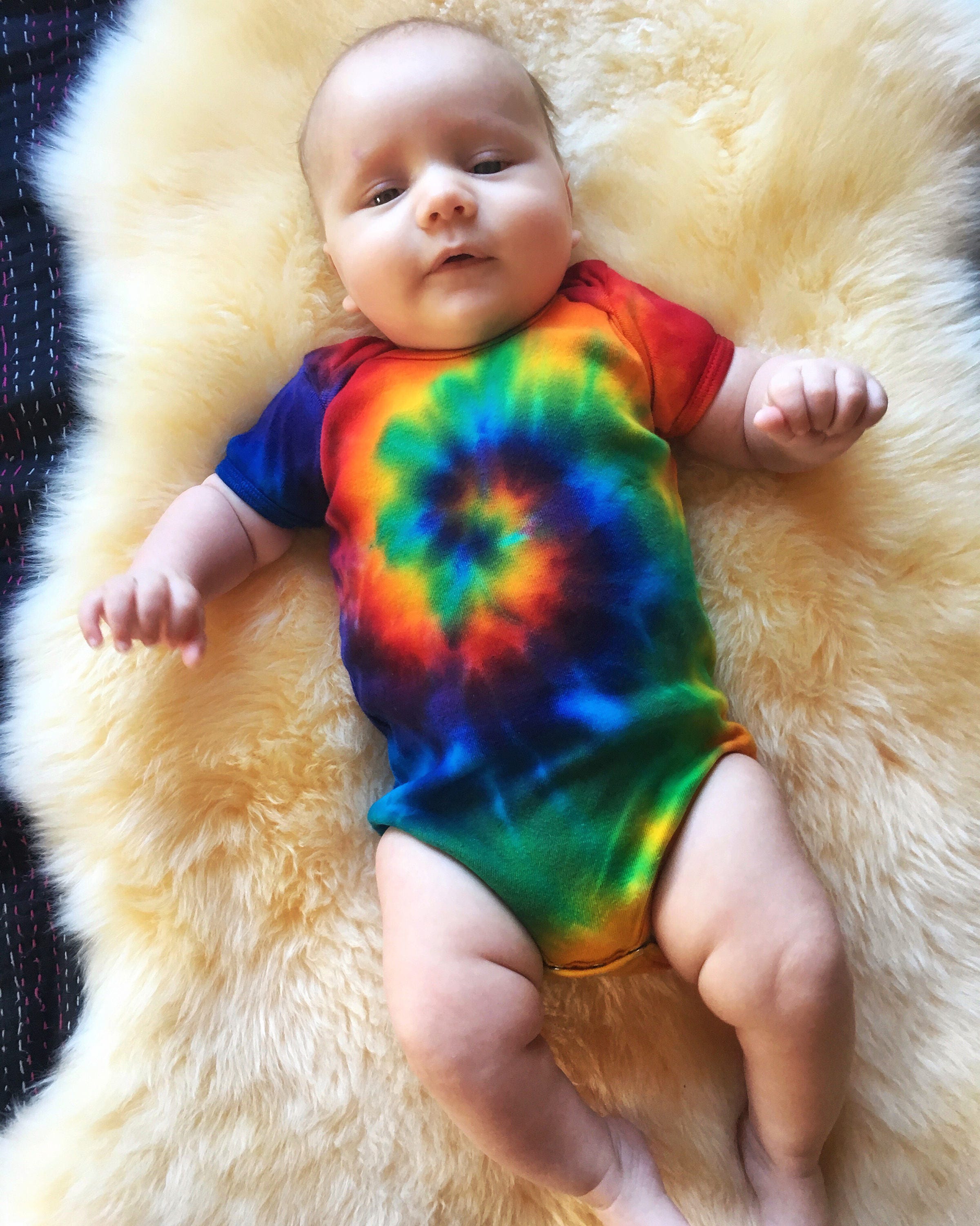 Rainbow Onesie Tie Dye One Piece Baby Creeper Classic Etsy