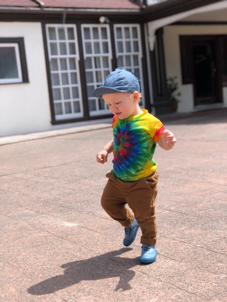 Rainbow Toddler Tee Classic Tie Dye Little Hippie Shirt image 3