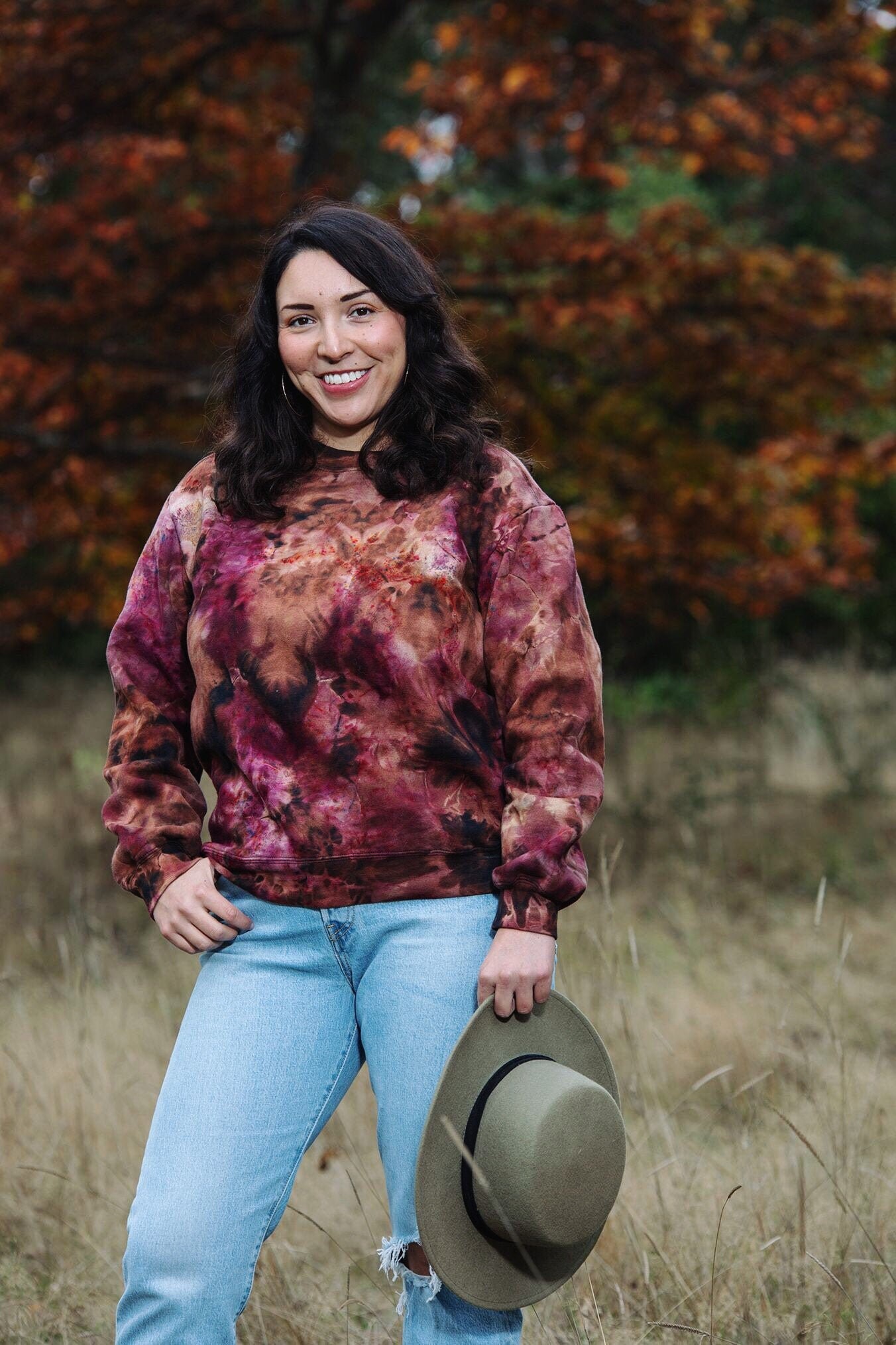 SALE Crimson Coffee Tie Dye Sweatshirt