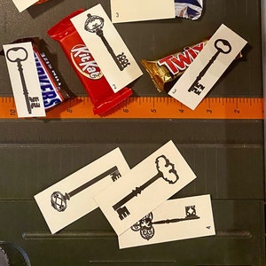 Escape Room Candy Bar "Key" Cut Outs - Escape Room-Themed - PDF Approx 1" x 3" - Digital File DIY Printable