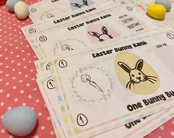 PDF & JPG: Easter Bunny Bucks - Egg Fillers - Coupons - Passes - Digital File DIY Printable