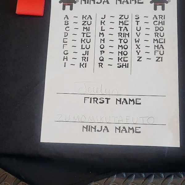 PDF: "Cute but Fierce" What's Your Ninja Name Worksheet - DIY Printable Silhouette