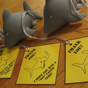 PDF: Shark Party Favor Tags 2 x 2 Digital File DIY Printable image 4