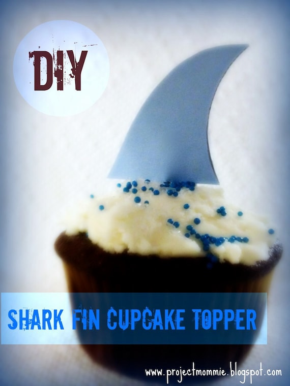 Shark Fin Cupcake Topper, Mini Cupcake Or Toothpick Topper. Ideal For A Shark Birthday Decor