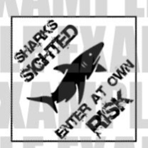 PDF: Shark Party Sign Sharks Sighted Enter at Own Risk Digital File DIY Printable Shark Week image 2