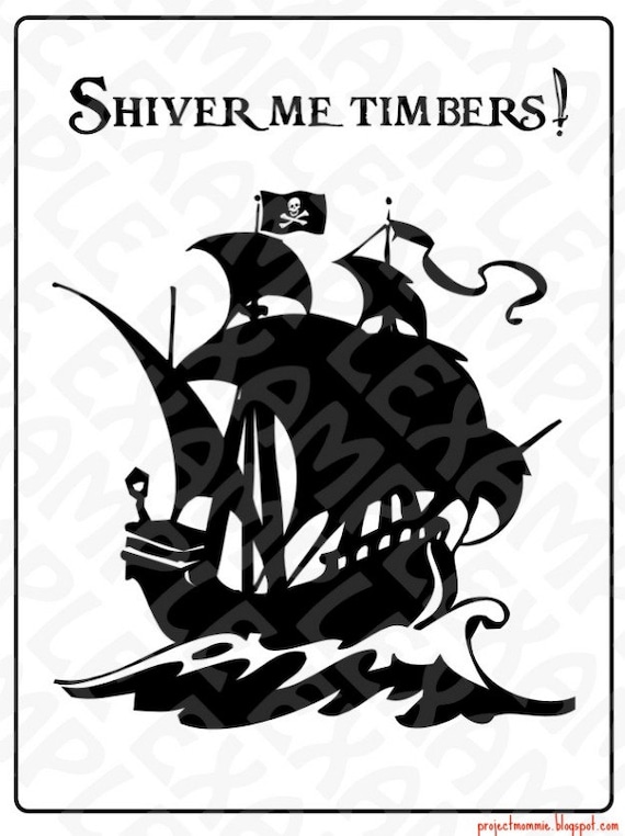 Pdf Pirate Ship Party Sign Shiver Me Timbers W Jolly Roger