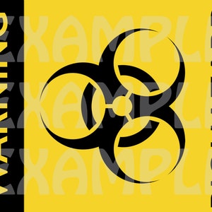 PDF: Warning Biohazard Sign - Printable Halloween Sign Party Warning Caution Zone Silhouette Spooky Scary
