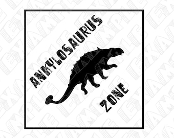 PDF: "Ankylosaurus Zone" Sign - Printable Instant Download Dinosaur Themed Party Warning Caution Zone Paleo Caveman silhouette