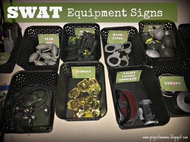 PDF: Printable SWAT Equipment Signs Set of 20 Green Digital File DIY image 2