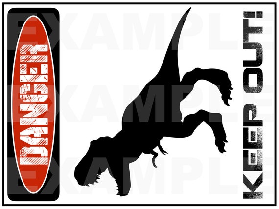 4x Danger Dinosaurier Area Keep Out Schilder Aus Aluminium – Wetterfest & Mit Bohrungen