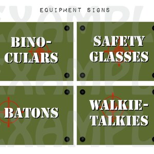PDF: Printable SWAT Equipment Signs Set of 20 Green Digital File DIY image 4
