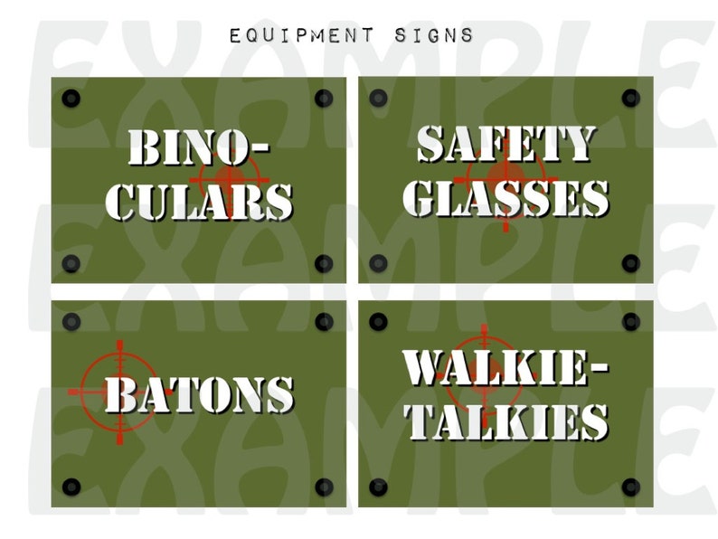 PDF: Printable SWAT Equipment Signs Set of 20 Green Digital File DIY image 4