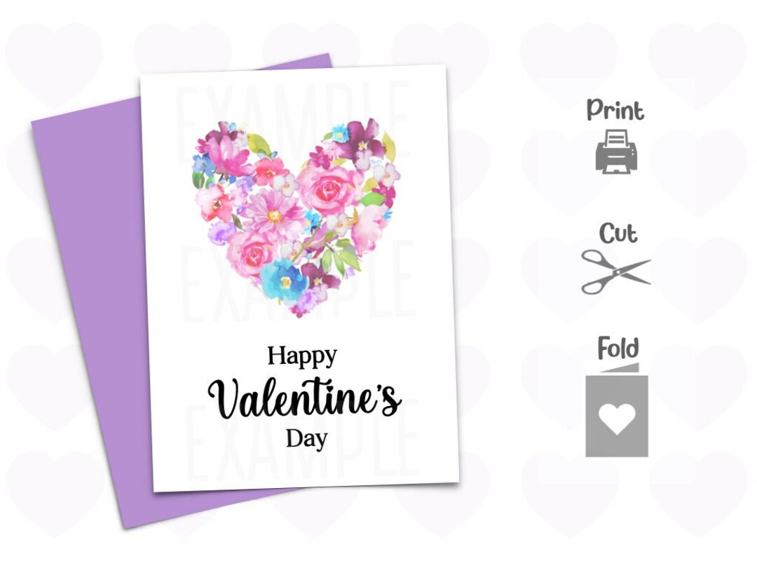 Printable Valentines Day Heart Blank Cards 4x6 and 5x7 Bugs &amp; Bouquets ...