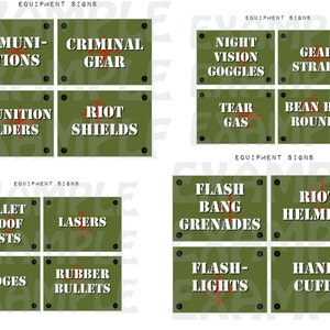 PDF: Printable SWAT Equipment Signs Set of 20 Green Digital File DIY image 5