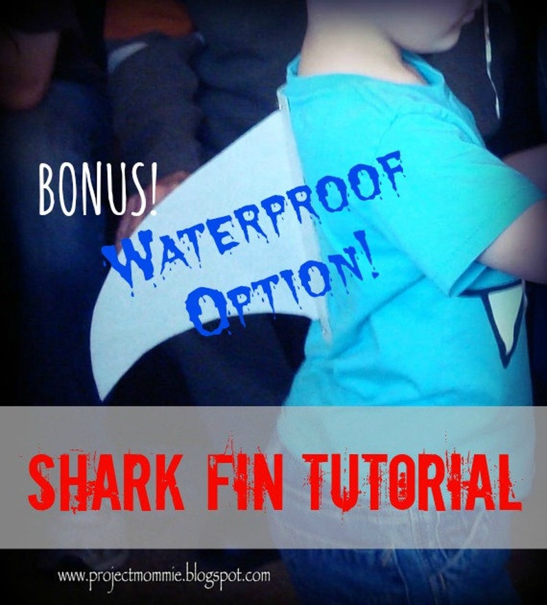 PDF: Shark Fin Tutorial NEW Waterproof Option and Now in 3 Sizes Also Pet Option How to DIY No Sew Costume Shark Week Sharknado image 1