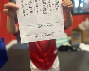 PDF: &quot;Cute but Fierce&quot; What&#39;s Your Ninja Name Worksheet - DIY Printable Silhouette