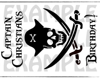PDF: Customized Pirate Party Sign with Birthday Kid's Name Customized Personalized