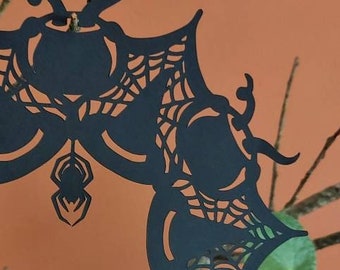 Sombreros de bruja y calderos Adorno de arte de papel de Halloween