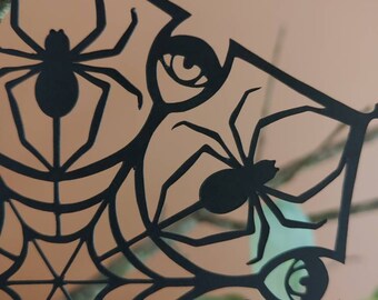 Arañas y ojos Halloween Paper Art Ornamento