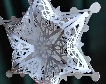 Adorno de estrella de copo de nieve de papel para todo el año Copo de nieve 3D
