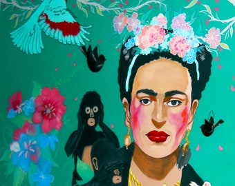Frida Mural Matted Print