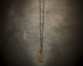 Cleaver necklace, antiqued brass, cook chef kitchen gifts