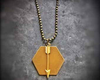 Arrow Hexagon Dogtag Necklace, Spaceship Fighter Viper Pilot, Futuristic Cosplay, Cyborg, Scifi, Science Fiction, Comics Fanfic