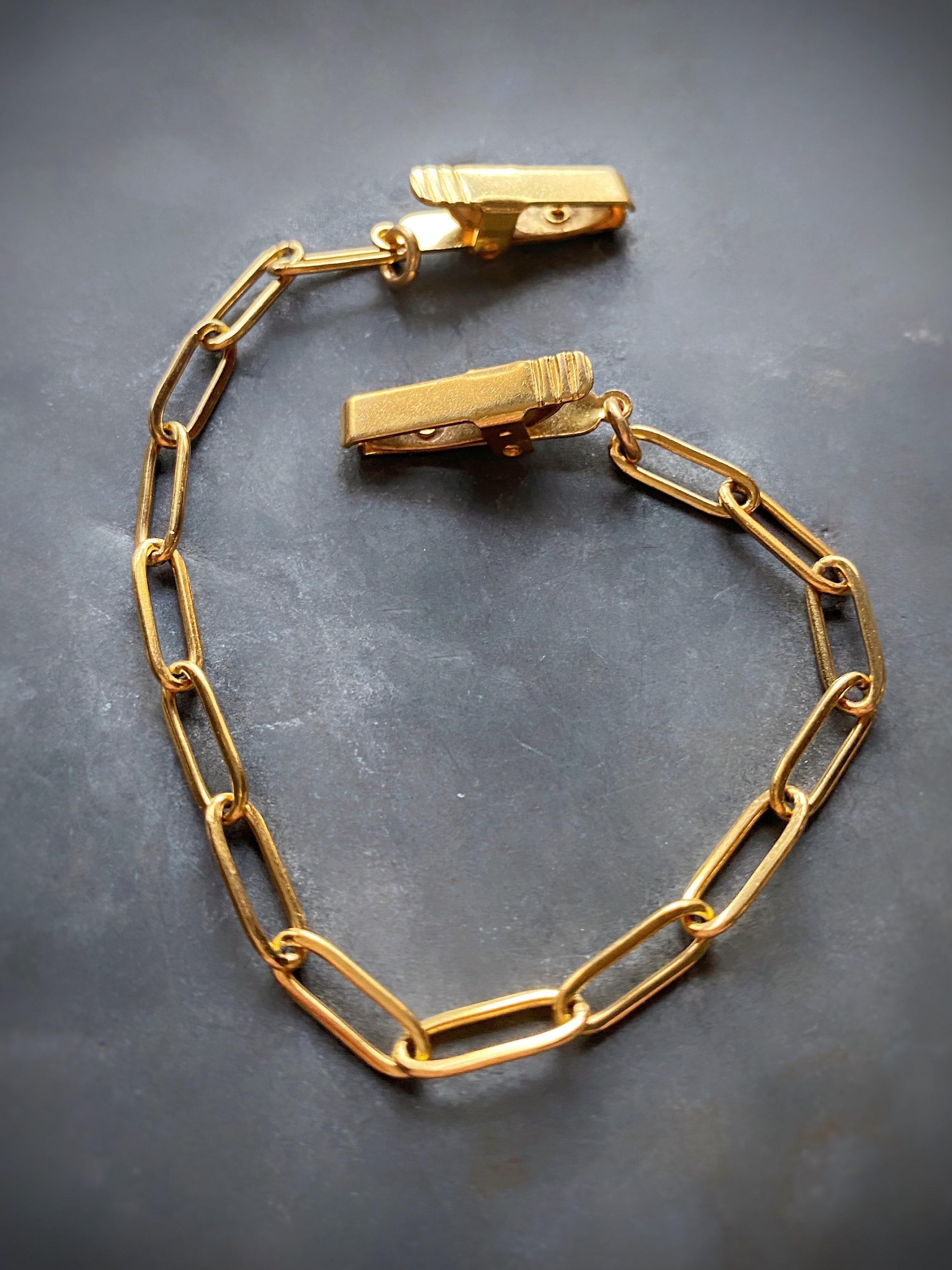 Gold Sweater Clip: Paper Clip Chain Collar Guard
