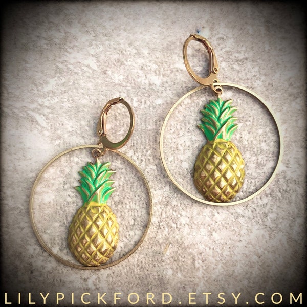 Pineapple Earrings Etsy