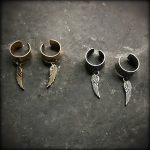 Wing Ear Cuffs; Winged ear cuffs, curated lobes, floral textured ear cuffs with wings