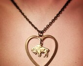 Buffalover Buffalo Heart Necklace, Bison Necklace, Colorado, Nickel City, Buffalove Buffaluv, Great Lakes, Buffalo