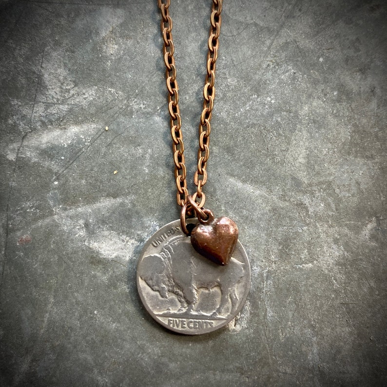 Buffalo Nickel Necklace, Bison Coin necklace, Buffalo New York, Colorado student gift, holiday gift, gifts for him, gifts for her image 1