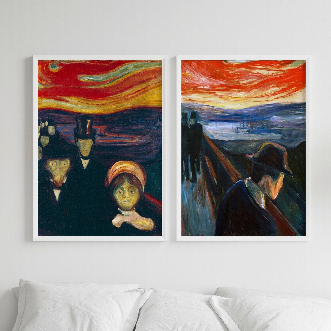 Edvard Munch Art Print Set, Edvard Munch Painting Set of 2, Created for Printing, Museum Quality ...