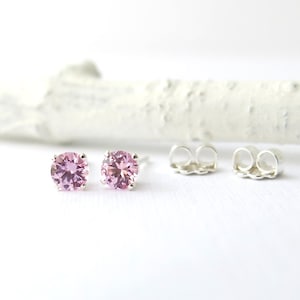 Pink Tourmaline Stud Earrings Pink Tourmaline Earrings Gemstone Post Earrings October Birthstone Jewelry Unique Jewelry Gift for Women