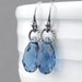 Tiny Drop Earrings September Birthstone Earrings Blue Sapphire Earrings Sterling Silver Jewelry Blue Crystal Earrings - Petite Drops