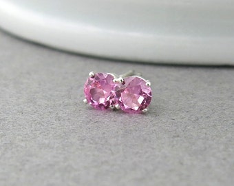 Handmade Earrings Natural Pink Tourmaline Silver Earrings-925 Sterling Silver Pink Tourmaline Earrings-Dangle Earrings Gemstone Earrings