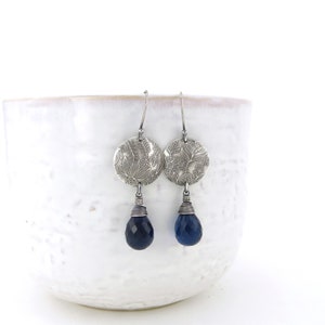 Statement Earrings Blue Sapphire Earrings Silver Earrings Blue Earrings Gemstone Jewelry Long Earrings Dangle Kristen image 5