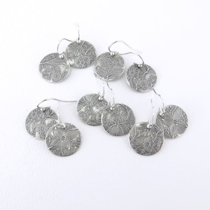 Small Silver Earrings Sterling Silver Jewelry Silver Dangle Earrings Floral Bohemian Wildflower Jewelry Rustic Jewelry Unique Petites image 6