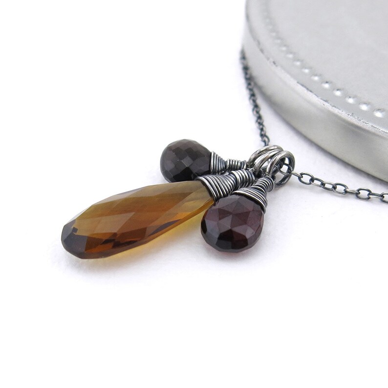 Simple Gemstone Necklace Charm Jewelry Long Gemstone Necklace Brown Necklace Boho Necklace Unique Minimalist Jewelry Ana