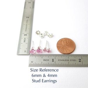 Pink Tourmaline Stud Earrings Pink Tourmaline Earrings Gemstone Post Earrings October Birthstone Jewelry Unique Jewelry Gift for Women image 7