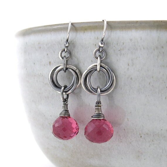 Amazon.com: Pink druzy earrings,pink earrings,druzy earrings,druzy stud  earrings,gift for her,hot pink druzy,silver earrings,dainty earrings :  Handmade Products