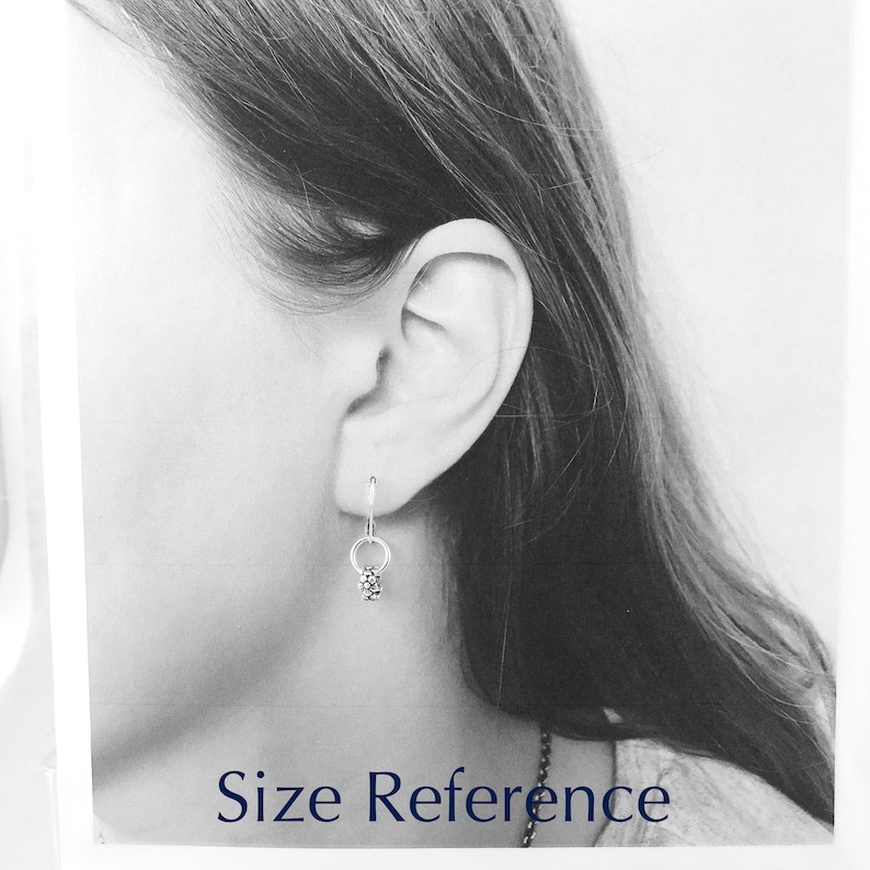 Dainty Silver Hoop Earrings Silver Earrings Tiny Flower Etsy