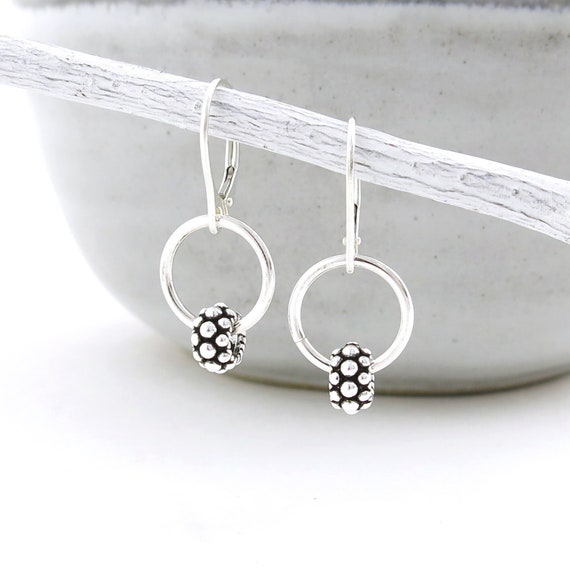 Sterling Silver Hoop Earrings Silver Earrings Tiny Circle Earrings