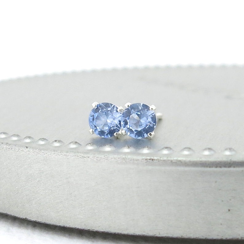 Aquamarine Stud Earrings Aquamarine Earrings March Birthstone Jewelry Gemstone Post Earrings Gift for Her Gift Under 25 image 7