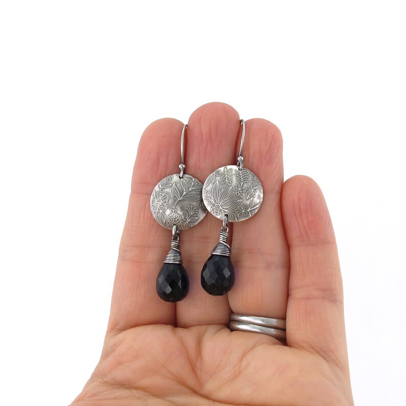 Statement Earrings Blue Sapphire Earrings Silver Earrings Blue Earrings Gemstone Jewelry Long Earrings Dangle Kristen image 4